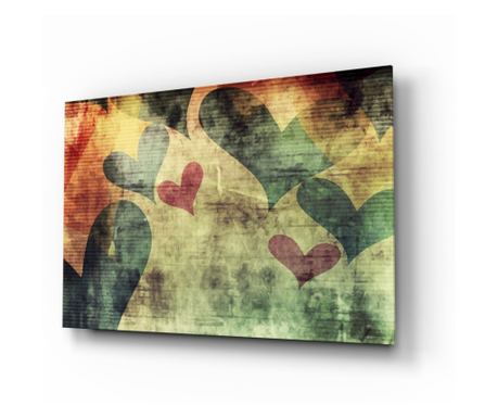Malowanie na zabezpieczonym szkle, Hearts Hearts  110 x 70 cm