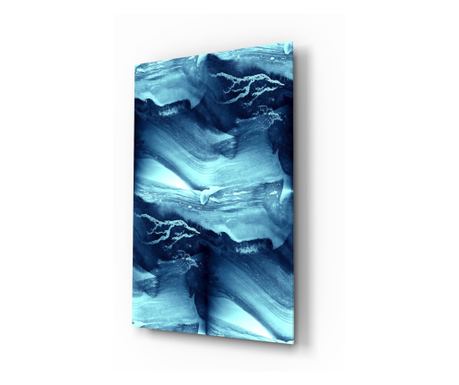 Poslikava na zaščiteno steklo, Blue Serenity  72 x 46 cm