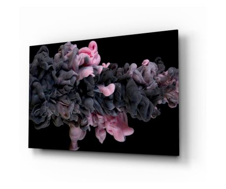 Slikanje na osiguranom staklu, Pink Smoke  110 x 70 cm