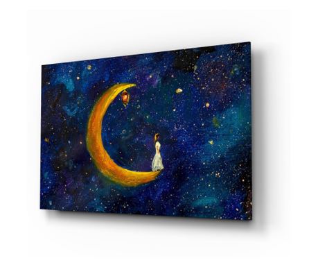 Poslikava na zaščiteno steklo, Moon House  110 x 70 cm