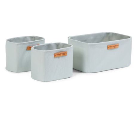 Комплект от 3 кошници за съхранение Childhome 21x14x10 см/14x10x10 см Сив