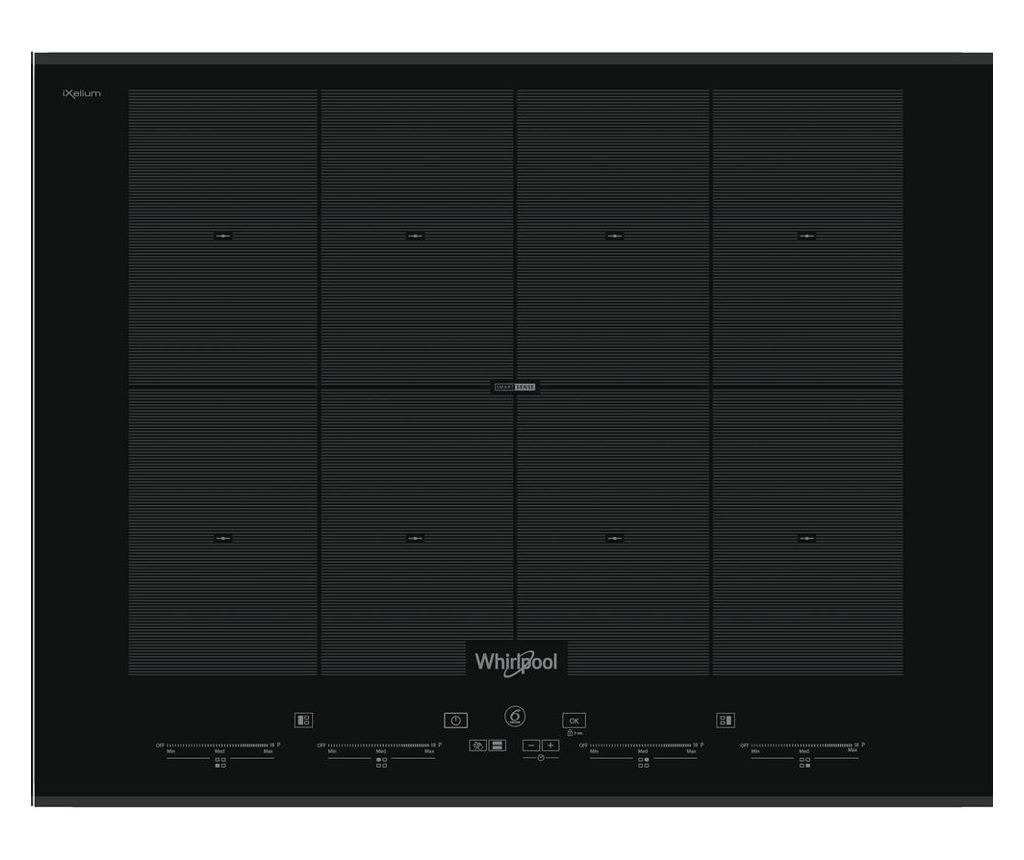 Whirlpool SMO 658C/BT/IXL Черен вграден индукционен плот с 8 зони, 70 ...