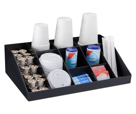 Органайзер за кафе и чай Navaris с 10 отделения, черен, 54094.01