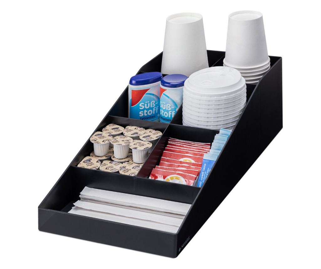 Органайзер за кафе и чай Navaris със 7 отделения, черен, 54093.01 - 2