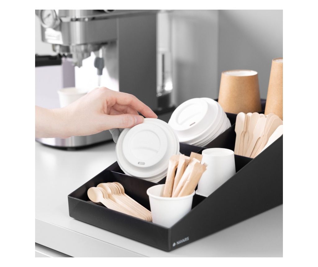 Органайзер за кафе и чай Navaris със 7 отделения, черен, 54093.01 - 7