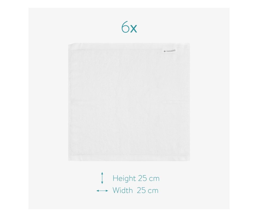 Комплект от 6 кърпи от бамбукови влакна Navaris, 25 х 25 см, 48734.02.06 - 5