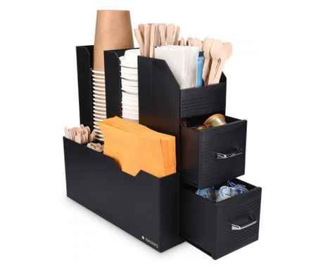 Navaris kávé- és teatároló rekeszekkel és 2 fiókkal, 50262.01