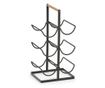 Suport 6 sticle vin Zeller, metal, 23.5x20x46 cm, negru