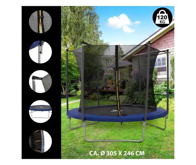 Трамплин с предпазна мрежа Dunlop 305x76 см