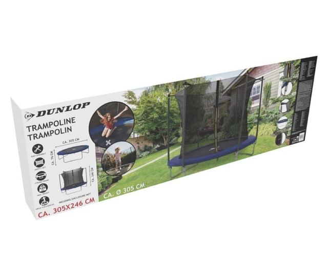Трамплин с предпазна мрежа Dunlop 305x76 см