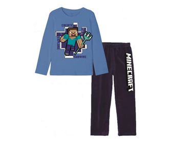 Hosszú pizsama gyerekeknek Minecraft Blue 128 CM 8 év