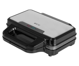 Sandwich maker ECG S 2120 Grande, 900 W, 4 sandvisuri triunghiulare, design din otel inoxidabil si plastic