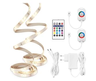 Banda LED pentru pat cu detector de miscare, Kwmobile, Alb, Plastic, 44965.02