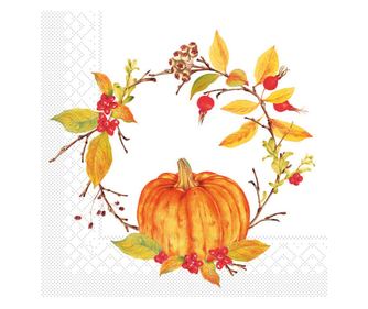 Serviete 3 slojne, Tissue Kristina (jesenski venček, buča) / 33 x 33 cm / 100 kos