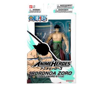 Bandai Anime Heroes One Piece - Roronoa Zoro Three Sword gyűjthető anime figura 17cm