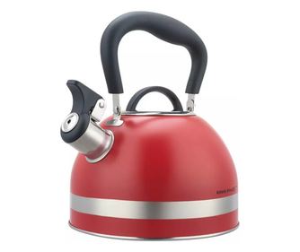 Fierbător cu fluier Kinghoff KH 1853, 1.8l, Inductie, Mâner termoizolat, Roșu