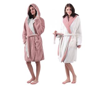Halat de baie reversibil pentru femei Jemidi, L, Roz / Alb, Poliester, 55057.08.3