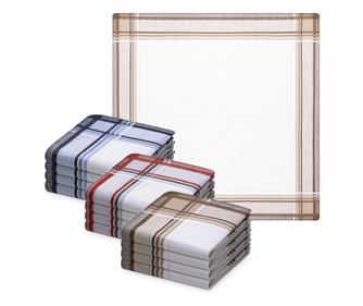 12 darabos Jemidi szövet zsebkendő készlet, 40 x 40 cm, többszínű, pamut, 55059.06