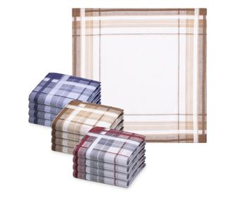 12 darabos Jemidi szövet zsebkendő készlet, 40 x 40 cm, többszínű, pamut, 55059.03