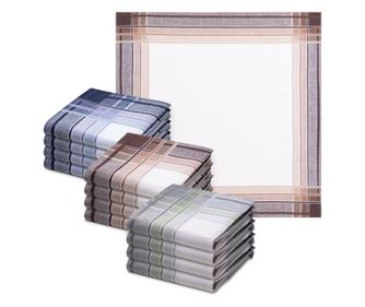 12 darabos Jemidi szövet zsebkendő készlet, 40 x 40 cm, többszínű, pamut, 55059.01