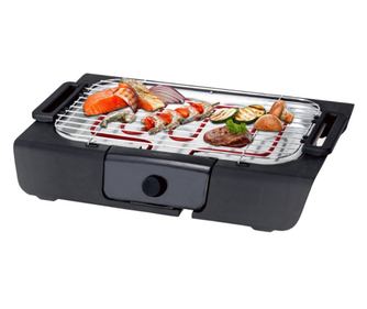 Електрическа скара Royalty Line RL-BGT2000, 2000W, 38х28 см, 200C, Термостат, Тава за отцеждане, Черен