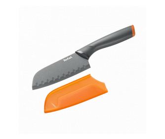 Cuțit Santoku Tefal Fresh Kitchen K1220104, 12 cm, Acoperire din titan, Apărătoarea lamei, Mâner ergonomic, Gri