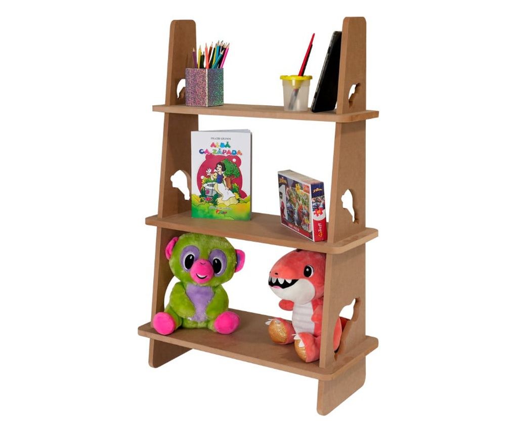 Kids' Bookcase with Car Design, Natural MDF