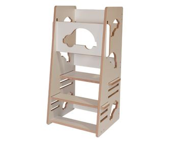 Turn de invatare - learning tower alb masinuta