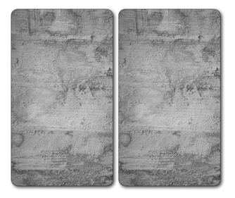 Kesper 3654013 Set de protecție pentru blat, 2 buc, 52x30x0,5 cm, sticlă securizată, stil ciment, gri