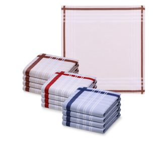 12 darabos Jemidi szövet zsebkendő készlet, 40 x 40 cm, többszínű, pamut, 55059.14