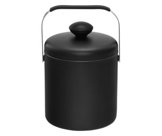 Galeata gheata cu capac, maner si cleste 1.3L, negru, AMBITION Ice