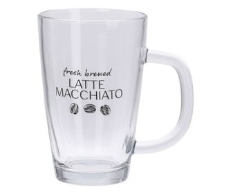 Set 2 căni, cu lingurițe, pentru latte macchiato, Excellent Houseware