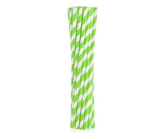 Zöld Green Stripes rugalmas papír szívószál 12 db-os