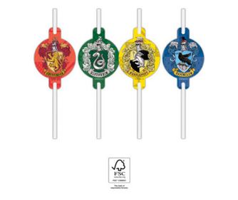 Harry Potter Hogwarts Houses papír szívószál 4 db-os szett FSC