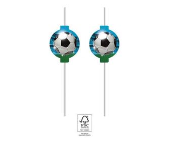 Focis Soccer Fans papír szívószál, 4 db-os szett FSC