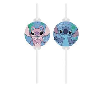 Disney Lilo és Stitch, A csillagkutya Angel papír szívószál, 4 db-os szett FSC