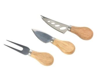 Σετ 3 μαχαίρια για τυρί, με λαβή από μπαμπού, Excellent Houseware