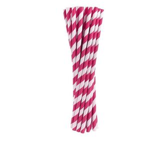 Magenta papír szívószál 24 db-os