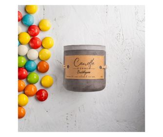 Kézzel készített illatos gyertya 100%-ban természetes szójaviaszból, Rágógumi aroma, Kerámia tartály, 150 g - Gyertya sarok