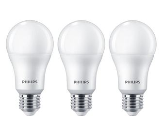Комплект 3 крушки LED Philips, E27, 13W (100W), 1521 лумена, Топла бяла светлина (2700K)
