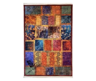 Sodoben dizajn večbarvna perzijska preproga, Svila in bombaž 150x225 cm
