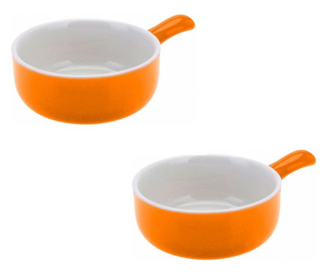 Két csészealjból álló készlet Kiváló háztartási eszközök, porcelán, 7x3,5 cm, 90 ml, narancs