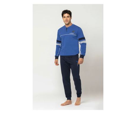 Дълга мъжка пижама Lotto LP2118 Blue M INTL