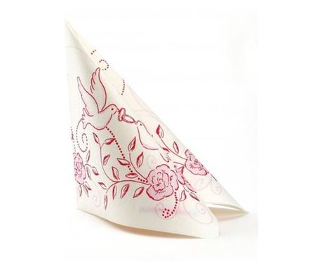 Ünnepi asztali szalvéták Linclass Wedding - Esküvő (Pink-Bordeaux) / 40 x 40 cm / 50 db