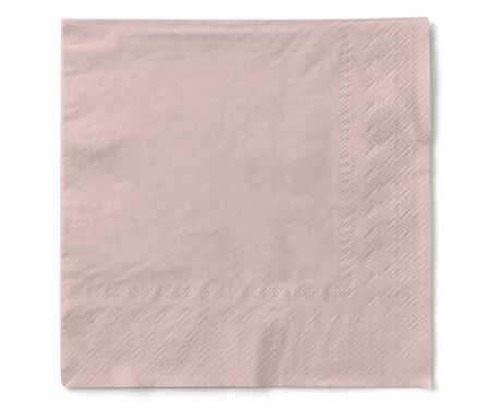 Servetele de masa 3 straturi, Tissue - Roz pudrat / 24 x 24 cm / 150 buc