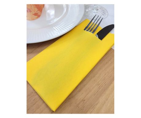Szalvéták POCKET evőeszközökhöz - Linflair Yellow / 40 x 40 cm / 100 db