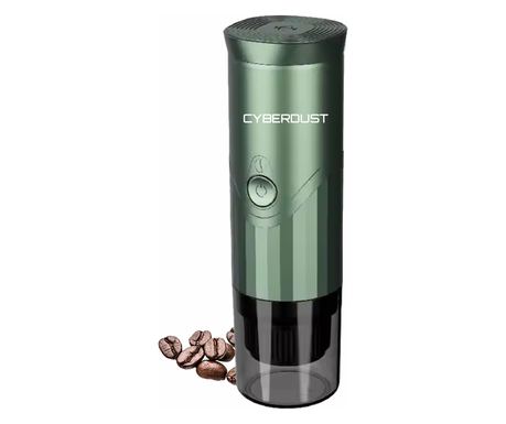 Minipresso CYBERDUST, Espressor Portabil Verde, Compatibil Cafea Macinata si Capsule Universale B, Incarcare USB-C, 7500mAh, Sis
