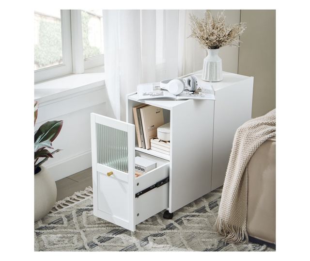 Stolik kawowy na kółkach z 1 szufladą FBT150-W