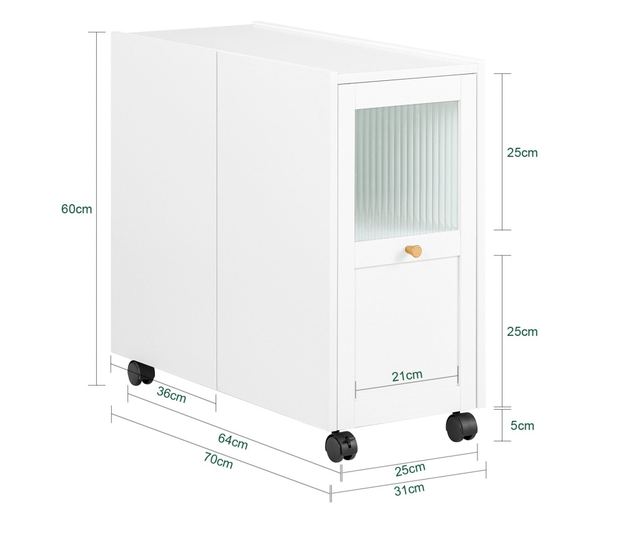 Stolik kawowy na kółkach z 1 szufladą FBT150-W