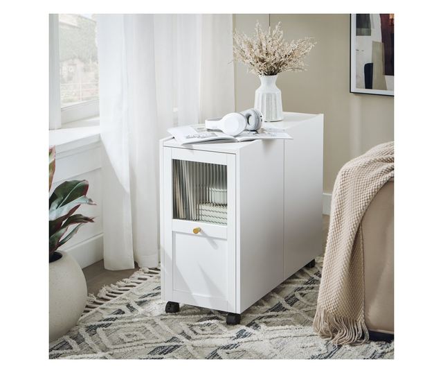 Stolik kawowy na kółkach z 1 szufladą FBT150-W